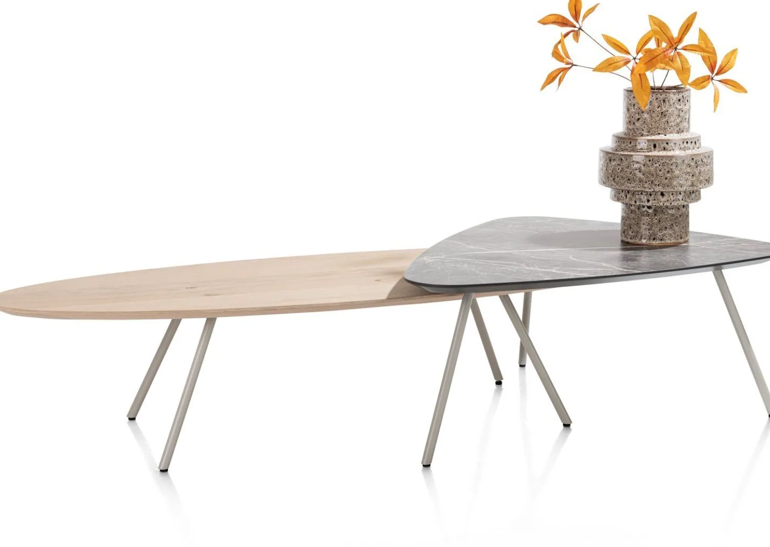Organische Salontafels-XOOON Niora Salontafel Lichtgrijs
