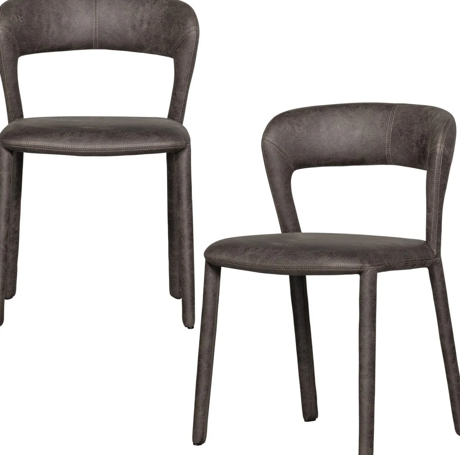 Eetkamerstoelen Zonder Armleuning-WOOOD Noble Eetkamerstoel Black, Grey