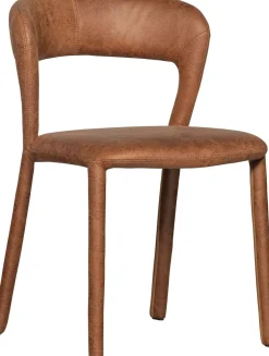 Eetkamerstoelen Zonder Armleuning-WOOOD Noble Eetkamerstoel Cognac