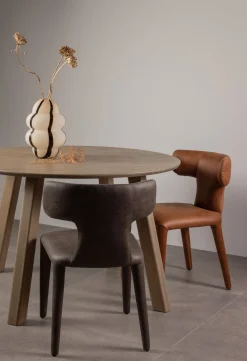 Eetkamerstoelen Zonder Armleuning-WOOOD Noble Eetkamerstoel Cognac