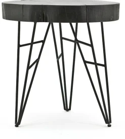 Houten Bijzettafels|Industriële Bijzettafels-By Boo Noir Bijzettafel Black