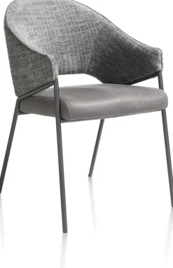 Eetkamerstoelen Met Armleuning-XOOON Nolan Eetkamerstoel Antraciet