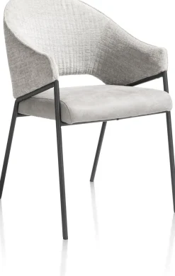 Eetkamerstoelen Met Armleuning-XOOON Nolan Eetkamerstoel Ice Grey