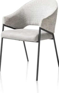 Eetkamerstoelen Met Armleuning-XOOON Nolan Eetkamerstoel Ice Grey