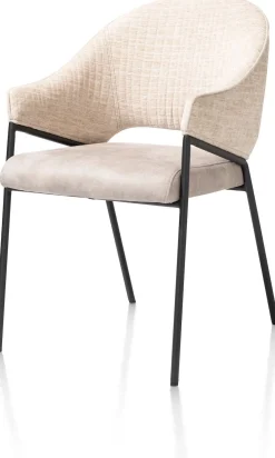 Eetkamerstoelen Met Armleuning-XOOON Nolan Eetkamerstoel Creme