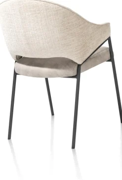 Eetkamerstoelen Met Armleuning-XOOON Nolan Eetkamerstoel Creme