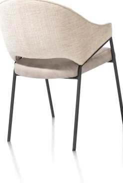 Eetkamerstoelen Met Armleuning-XOOON Nolan Eetkamerstoel Creme