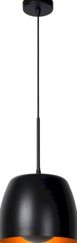Hanglampen|Hanglampen-Lucide Nolan Zwart Hanglamp Zwart, Goud