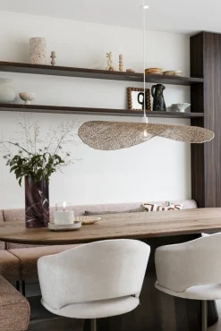Eetkamerstoelen Met Armleuning-Eijerkamp Collectie Nonna Trompetvoet Eetkamerstoel Cream