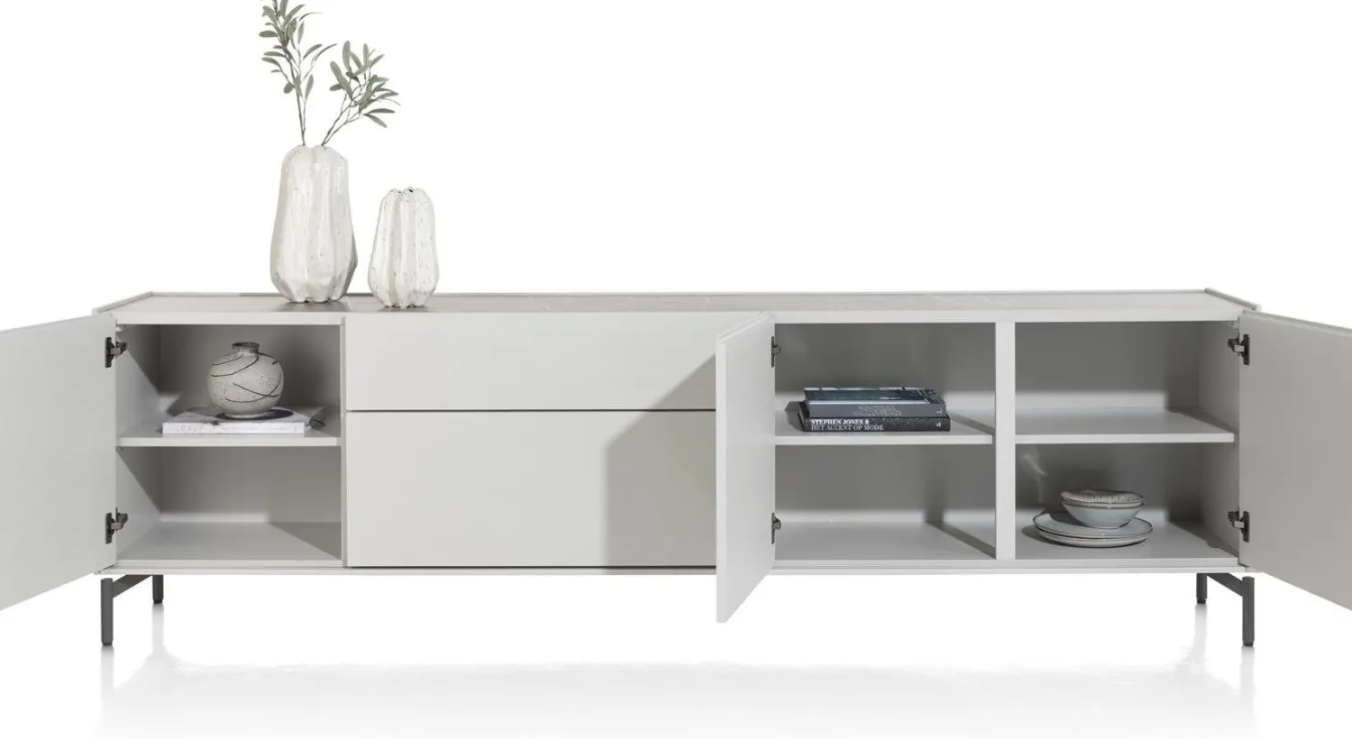 Dressoirs-XOOON Noon Dressoir Light Grey, Grafiet