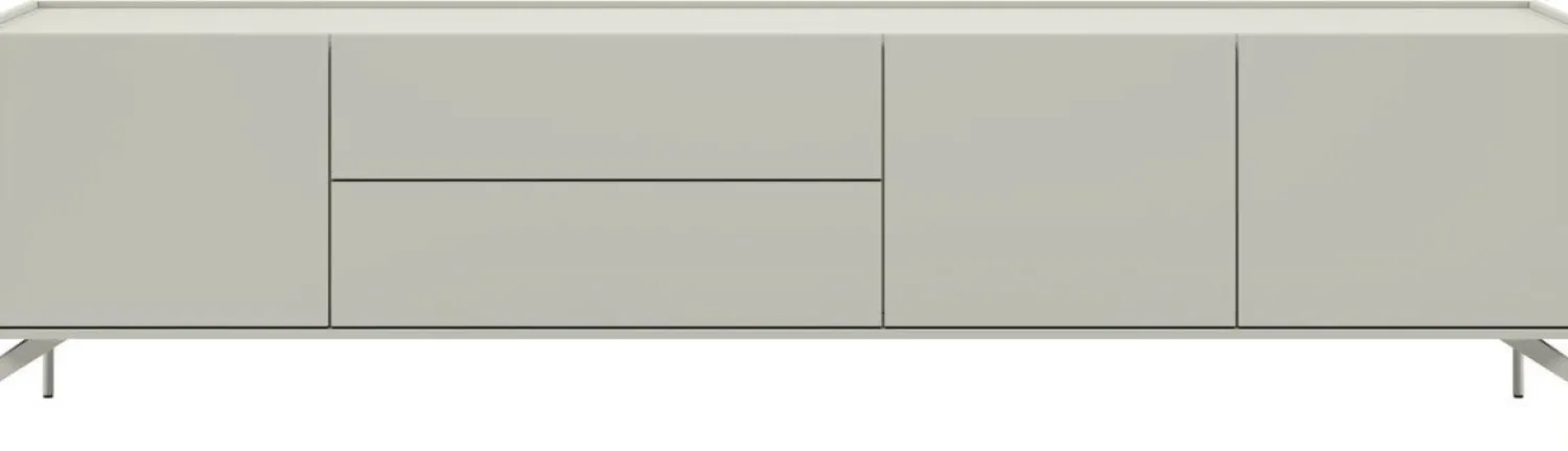 Tv-Meubels-XOOON Noon Lowboard Silk Grey, Grafiet