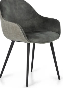 Kuipstoelen|Eetkamerstoelen Met Armleuning-Montèl Nora Eetkamerstoel Hunter, Eucalyptus