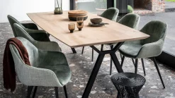 Kuipstoelen|Eetkamerstoelen Met Armleuning-Montèl Nora Eetkamerstoel Hunter, Eucalyptus