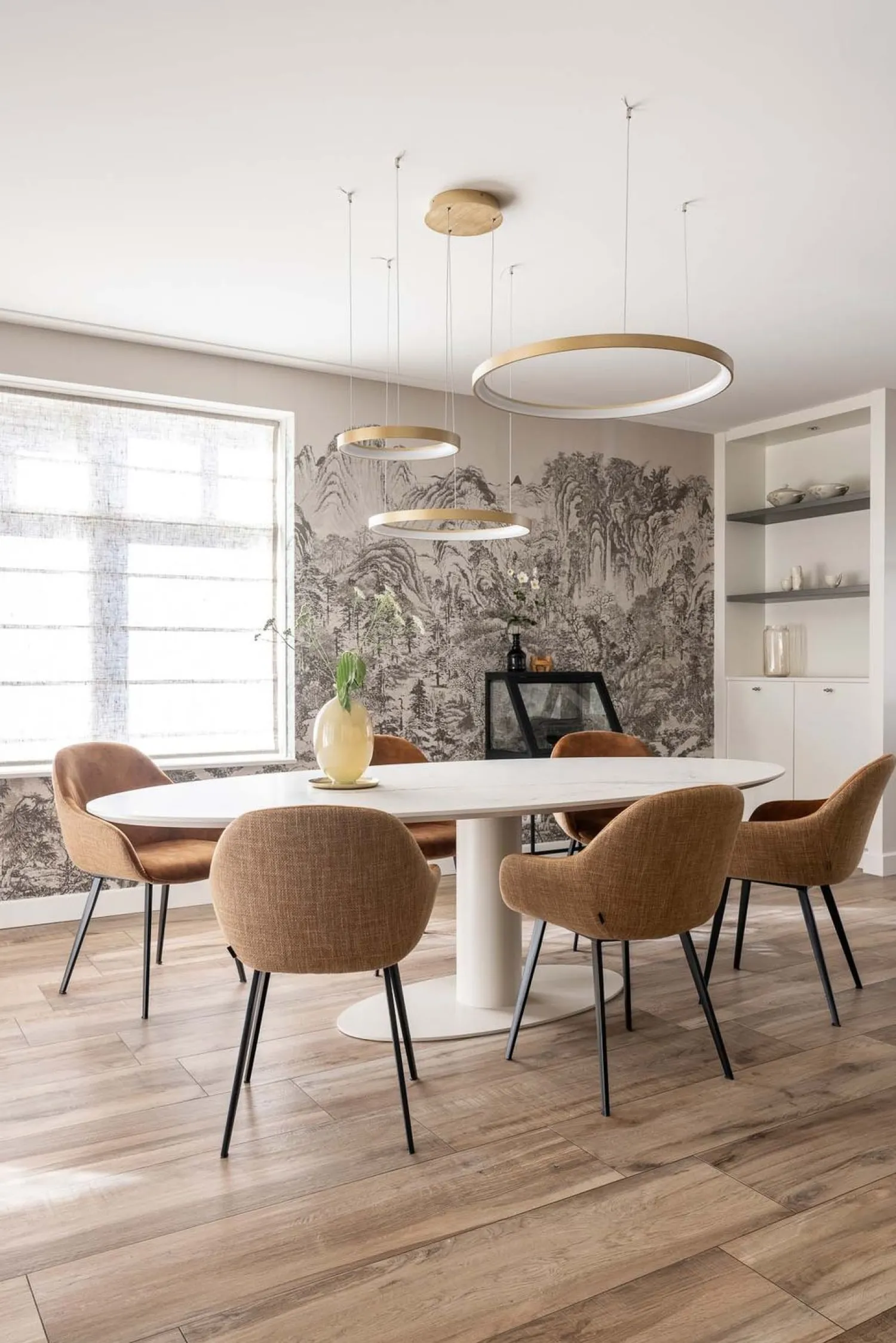 Kuipstoelen|Eetkamerstoelen Met Armleuning-Montèl Nora Eetkamerstoel Cognac, Ocre