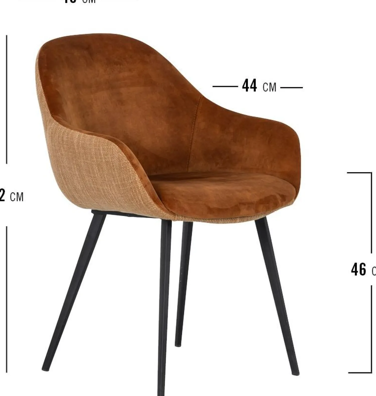 Kuipstoelen|Eetkamerstoelen Met Armleuning-Montèl Nora Eetkamerstoel Cognac, Ocre