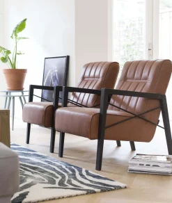 Leren Fauteuils-Henders en Hazel Northon Fauteuil Cognac