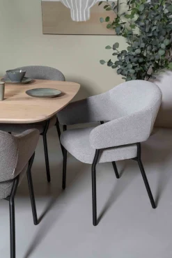Eetkamerstoelen Met Armleuning-Movani Nour Armstoel Grijs