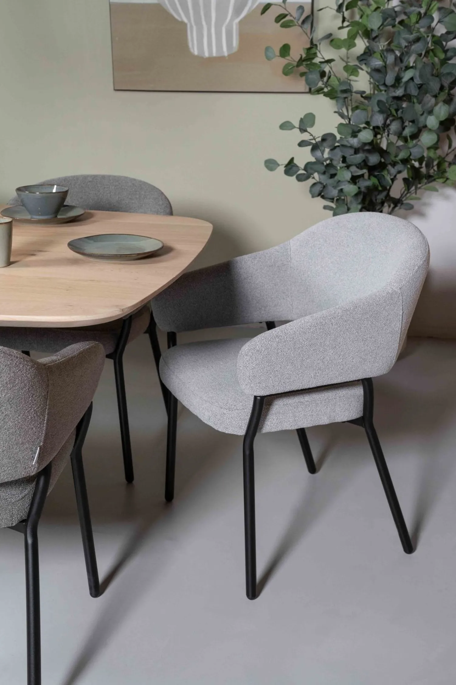 Eetkamerstoelen Met Armleuning-Movani Nour Armstoel Grijs