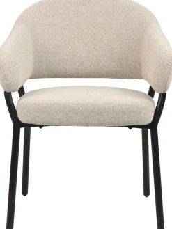 Eetkamerstoelen Met Armleuning-Movani Nour Armstoel Zand Beige