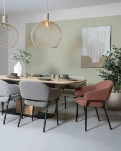 Eetkamerstoelen Met Armleuning-Movani Nour Armstoel Terracotta