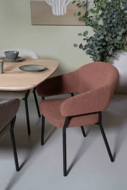 Eetkamerstoelen Met Armleuning-Movani Nour Armstoel Terracotta
