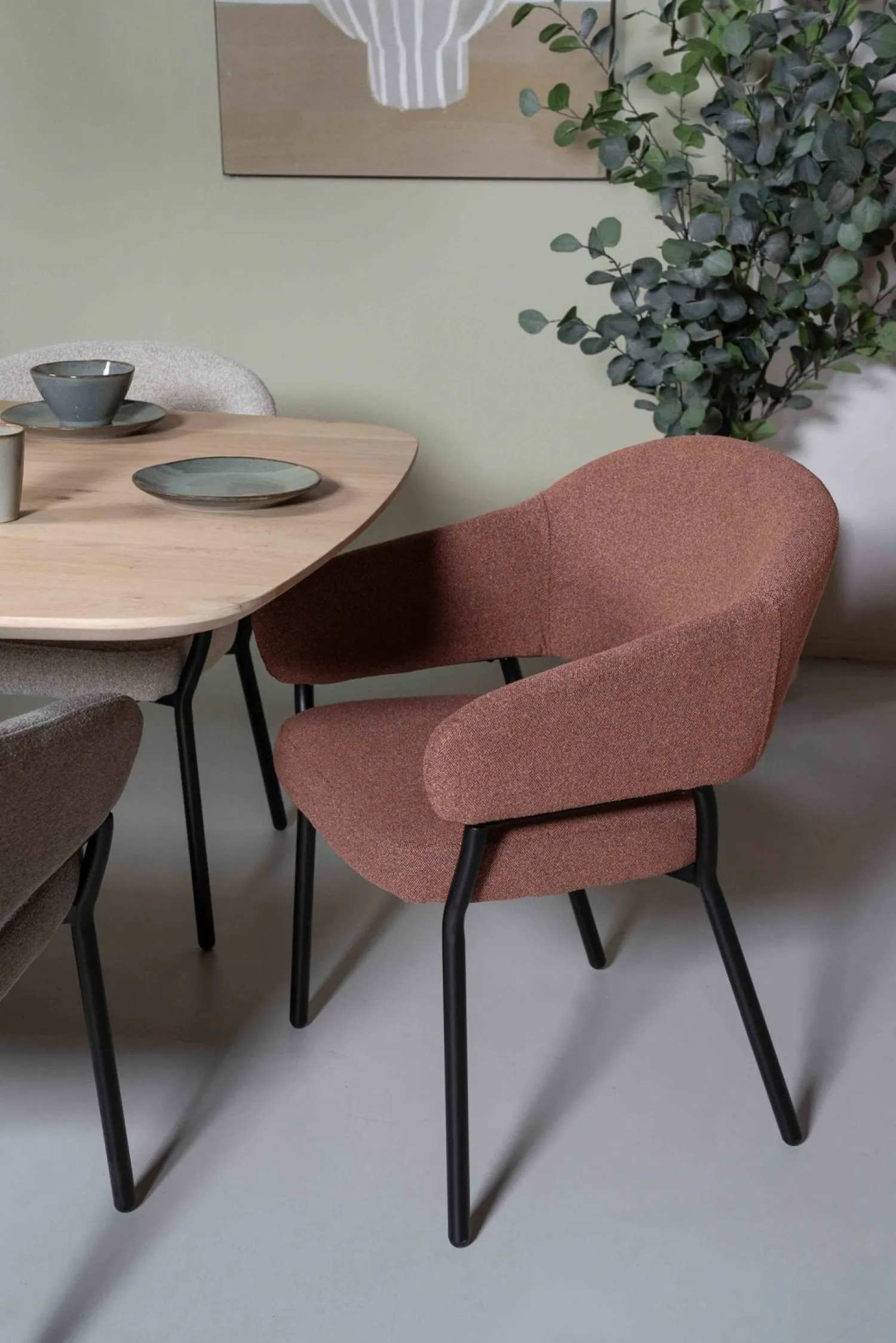 Eetkamerstoelen Met Armleuning-Movani Nour Armstoel Terracotta
