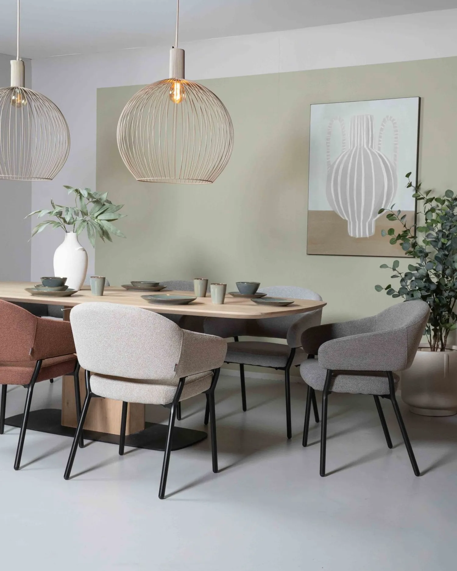 Eetkamerstoelen Met Armleuning-Movani Nour Armstoel Leem Bruin