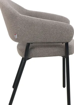 Eetkamerstoelen Met Armleuning-Movani Nour Armstoel Leem Bruin