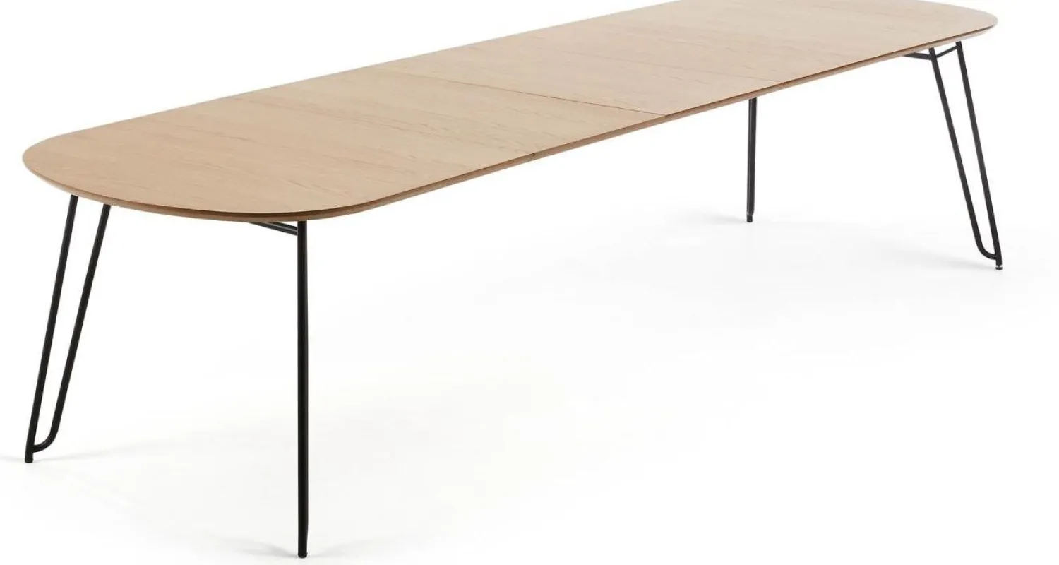 Houten Eettafels-Kave Home Novaks Uitschuifbare Eettafel Bruin