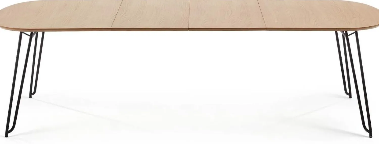 Houten Eettafels-Kave Home Novaks Uitschuifbare Eettafel Bruin