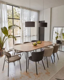 Houten Eettafels-Kave Home Novaks Uitschuifbare Eettafel Bruin