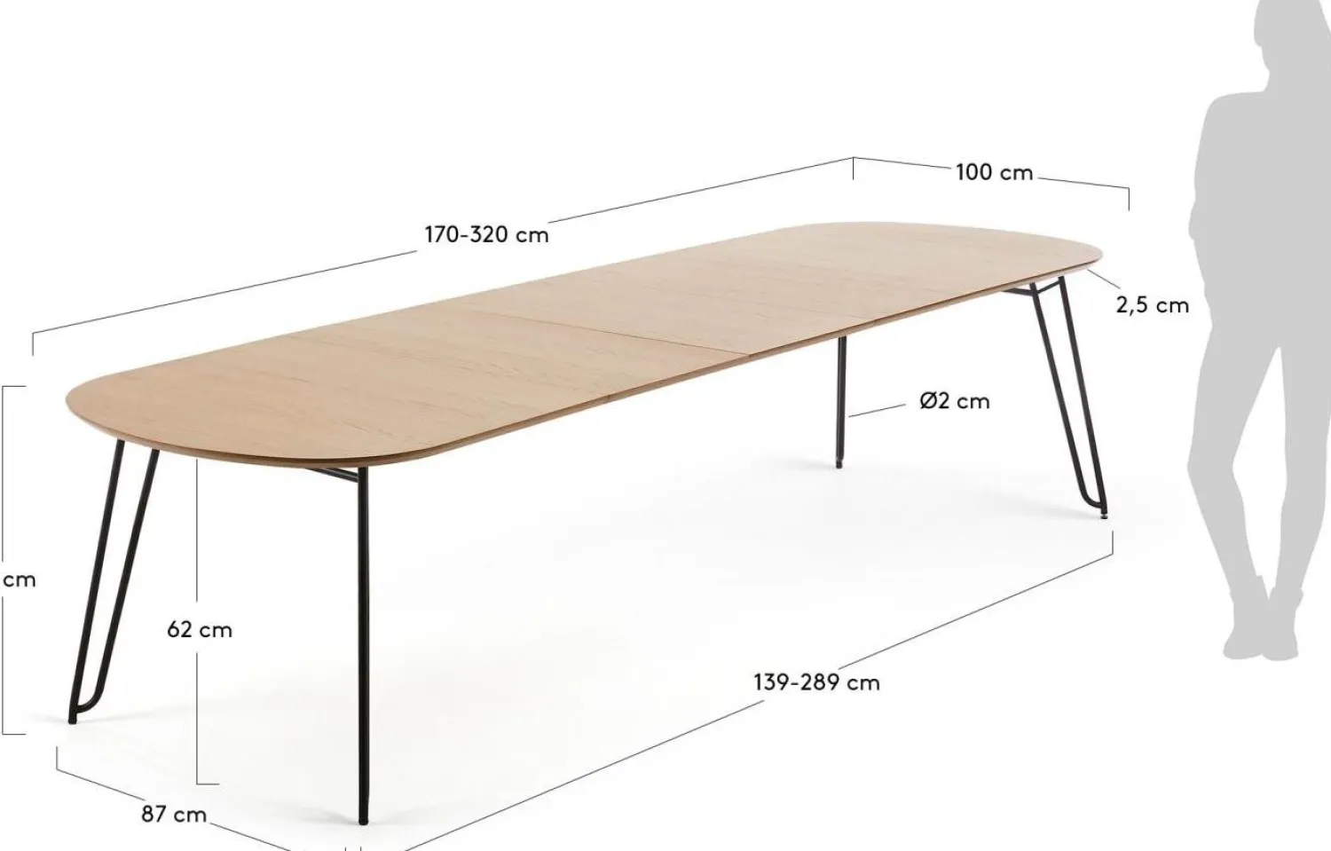 Houten Eettafels-Kave Home Novaks Uitschuifbare Eettafel Bruin