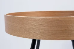 Ronde Bijzettafels-Zuiver Oak Tray Bijzettafel