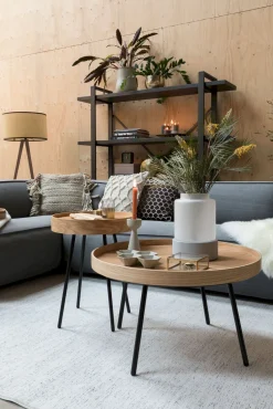 Ronde Bijzettafels-Zuiver Oak Tray Bijzettafel