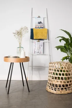 Ronde Bijzettafels-Zuiver Oak Tray Bijzettafel
