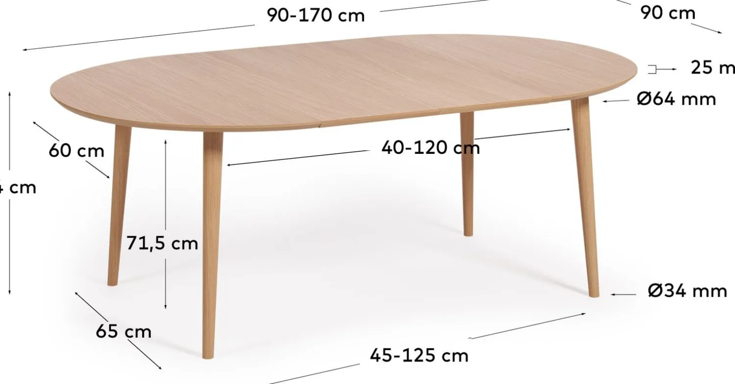 Ronde Eettafels|Ovale Eettafels-Kave Home Oakland Uitschuifbare Eettafel Naturel