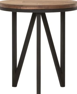 Ronde Bijzettafels|Industriële Bijzettafels-DTP Home Odeon Bijzettafel Bruin