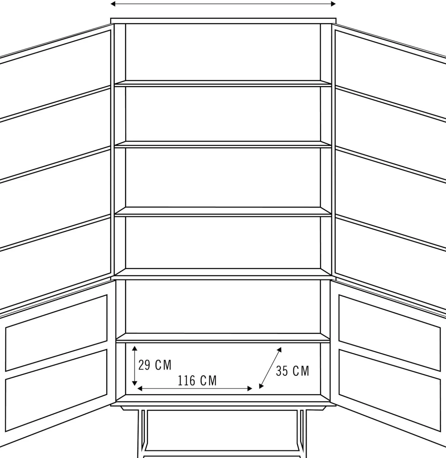 Buffetkasten|Buffetkasten-DTP Home Odeon Vitrinekast bruin