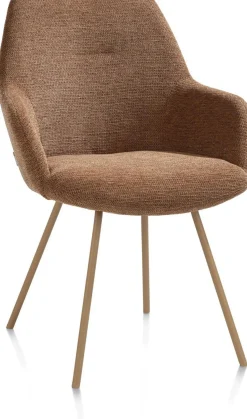 Kuipstoelen|Eetkamerstoelen Met Armleuning-XOOON Odin Armstoel Koper, Biscuit