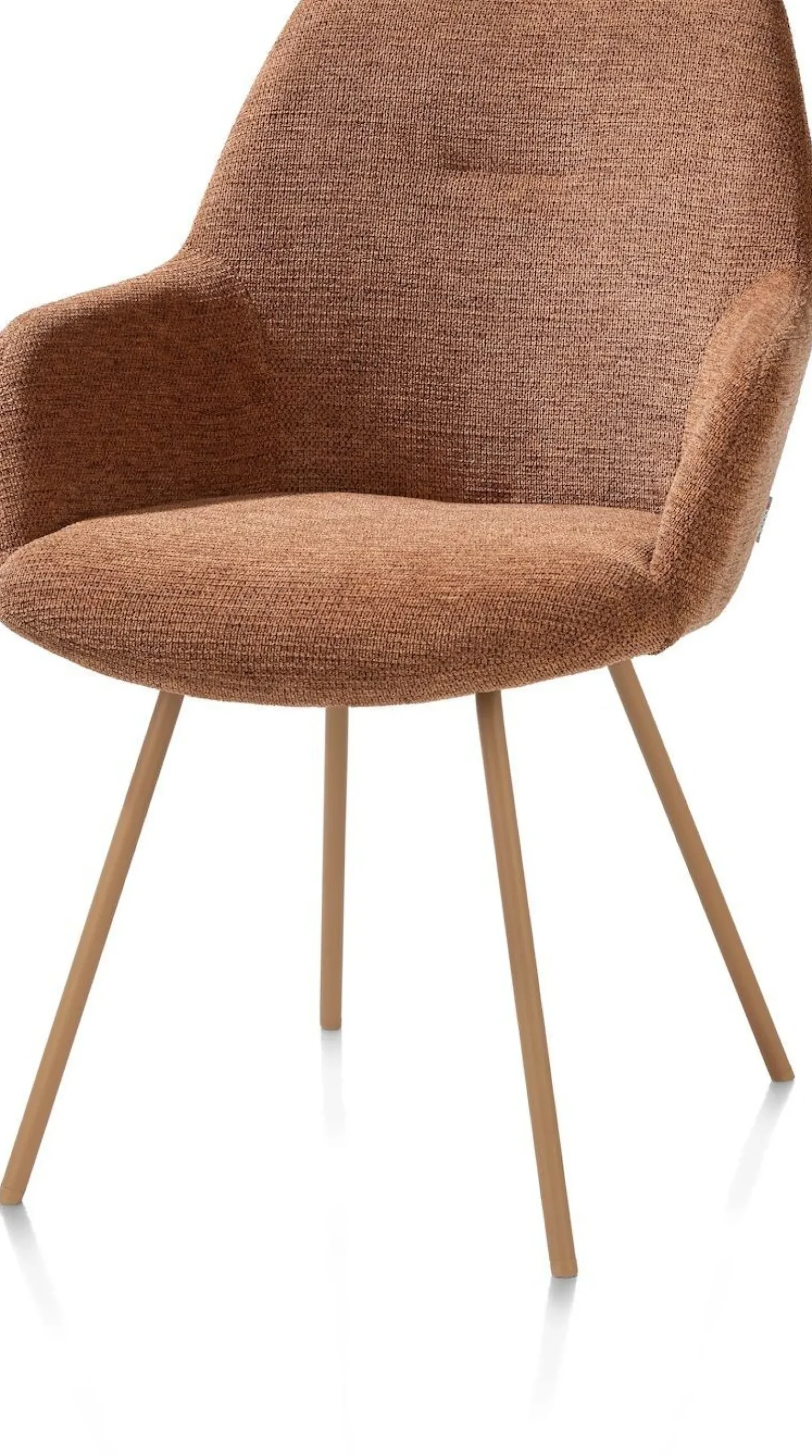 Kuipstoelen|Eetkamerstoelen Met Armleuning-XOOON Odin Armstoel Koper, Biscuit