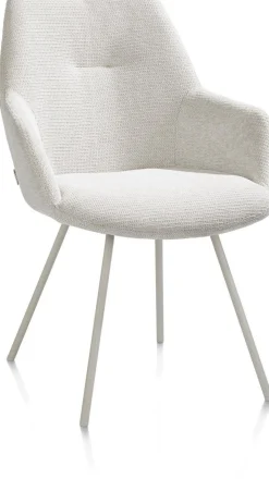 Kuipstoelen|Eetkamerstoelen Met Armleuning-XOOON Odin Armstoel Ivoor, Silk Grey