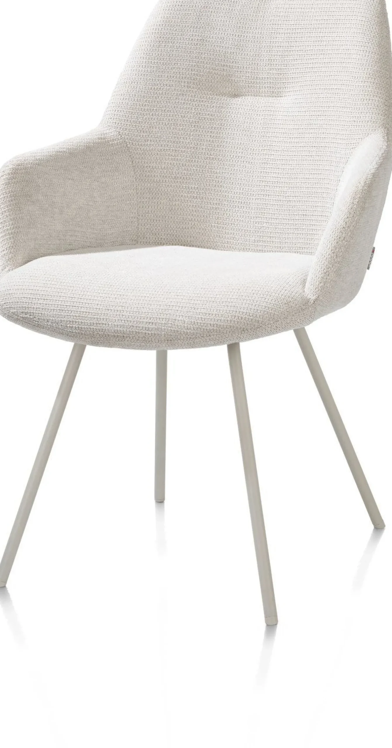 Kuipstoelen|Eetkamerstoelen Met Armleuning-XOOON Odin Armstoel Ivoor, Silk Grey