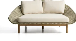 Tuinstoelen-Kave Home Olbia Ligstoel Groen, Beige