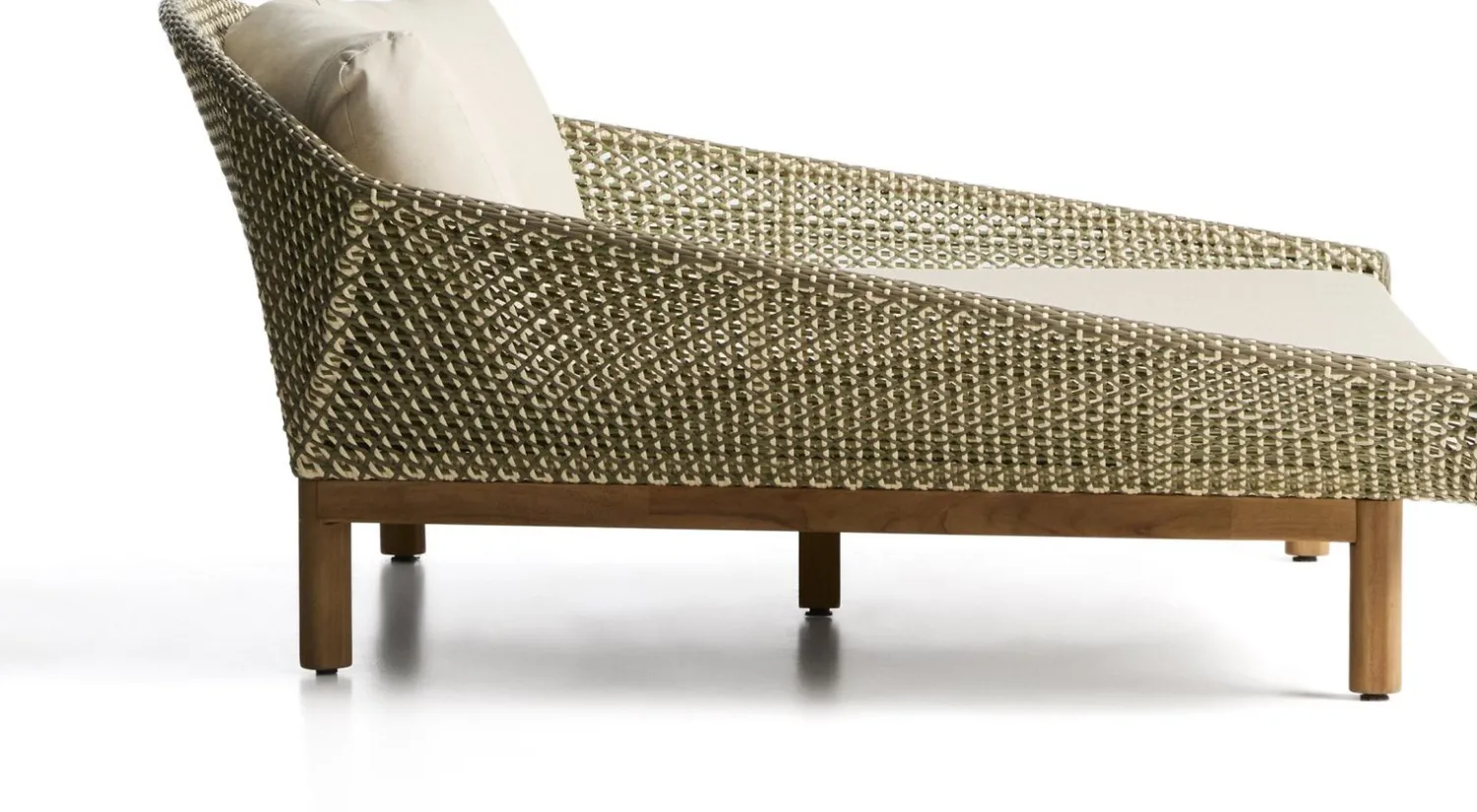 Tuinstoelen-Kave Home Olbia Ligstoel Groen, Beige