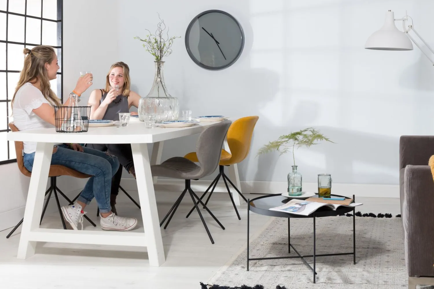 Eetkamerstoelen Zonder Armleuning-Zuiver OMG LL (set van 2) Eetkamerstoel Black