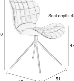 Eetkamerstoelen Zonder Armleuning-Zuiver OMG (set van 2) Eetkamerstoel Blue
