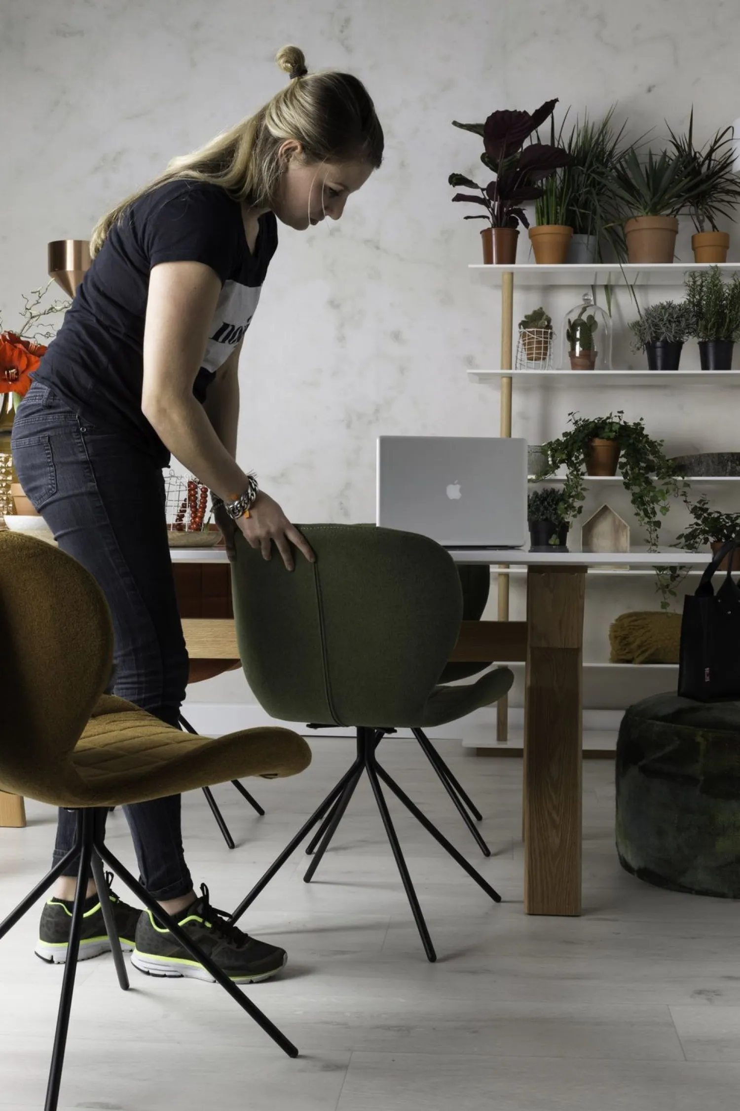 Eetkamerstoelen Zonder Armleuning-Zuiver OMG (set van 2) Eetkamerstoel Green