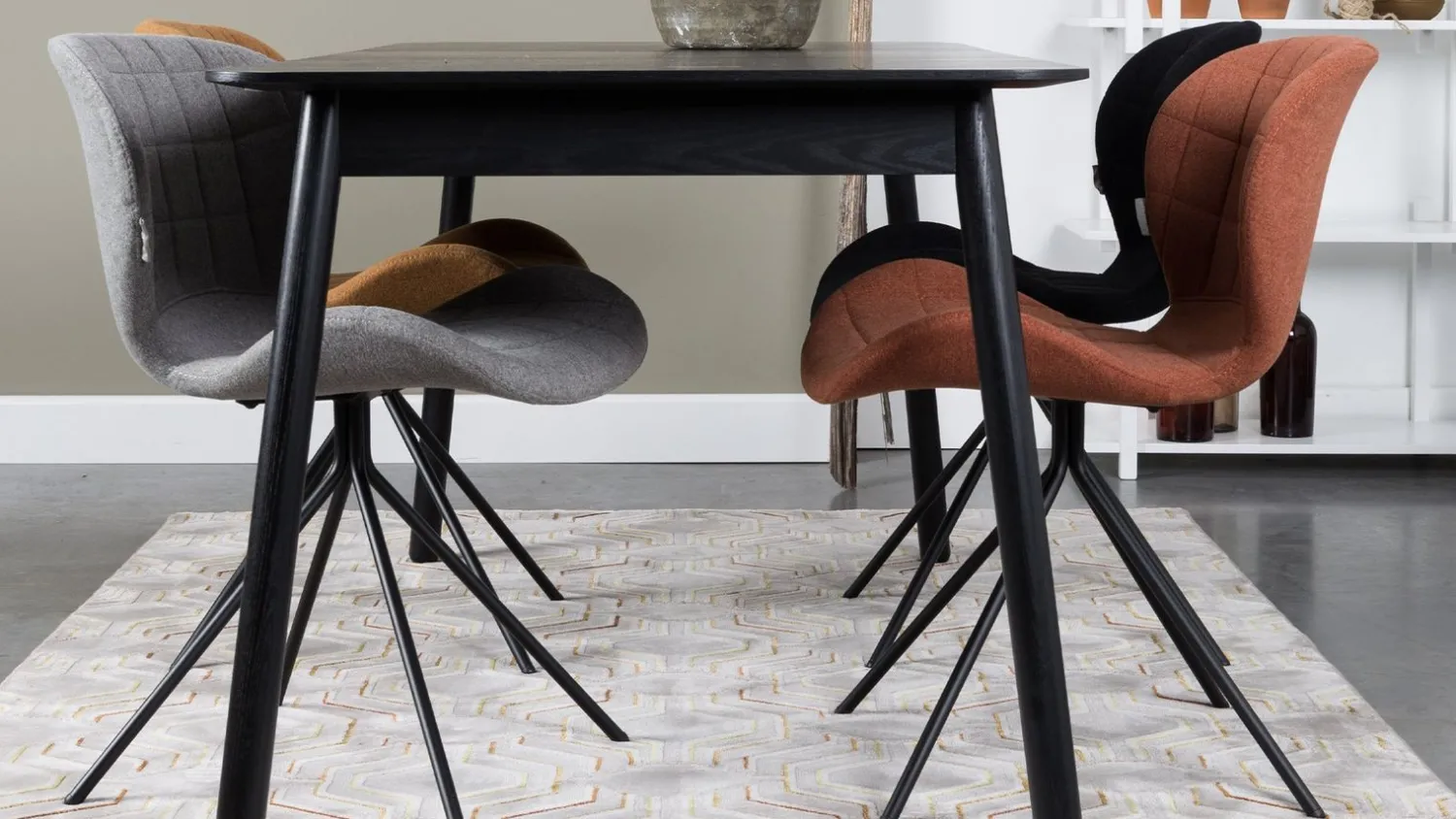 Eetkamerstoelen Zonder Armleuning-Zuiver OMG (set van 2) Eetkamerstoel Black