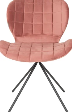 Eetkamerstoelen Zonder Armleuning-Zuiver OMG velvet (set van 2) Eetkamerstoel Old Pink