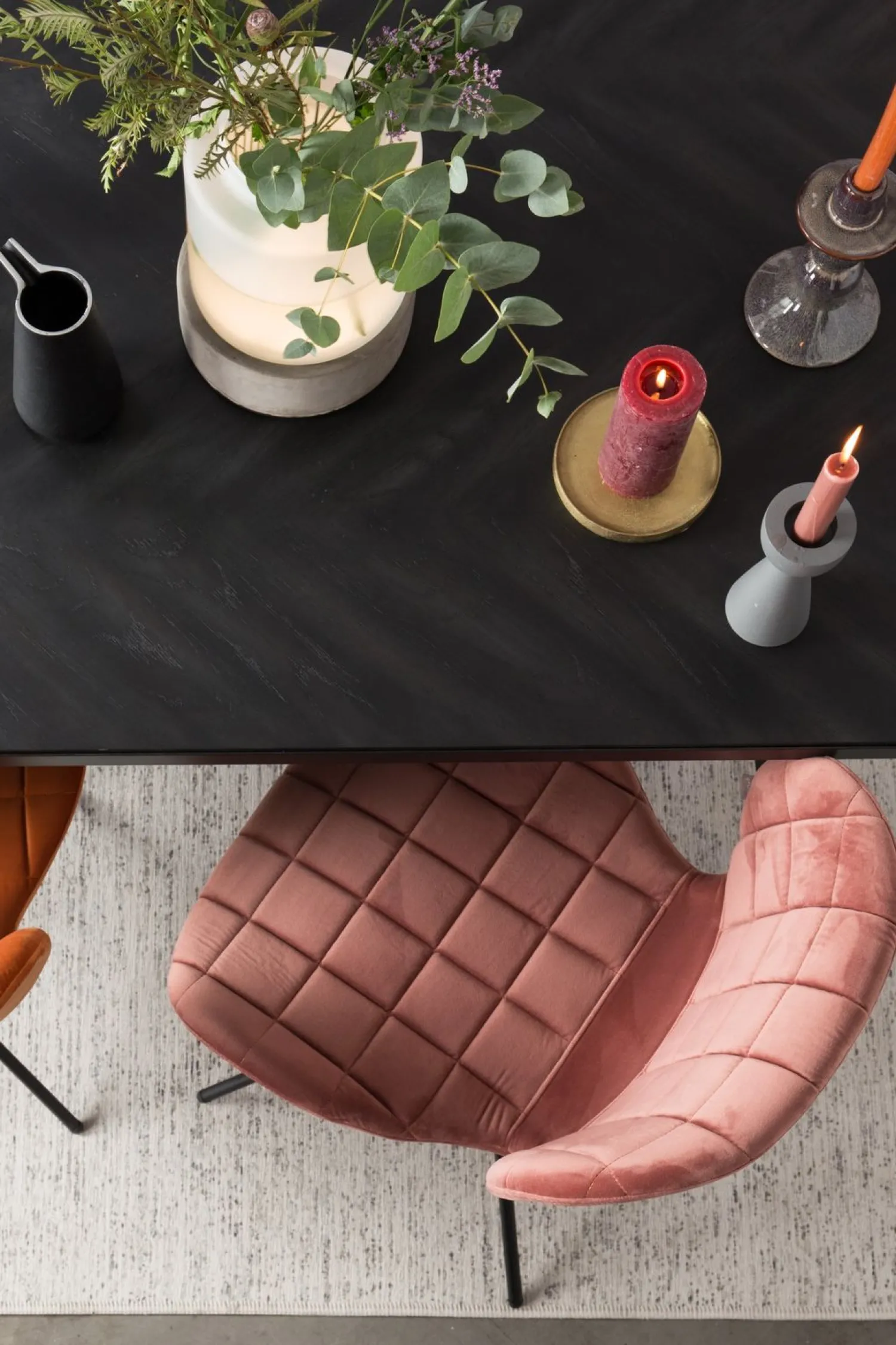 Eetkamerstoelen Zonder Armleuning-Zuiver OMG velvet (set van 2) Eetkamerstoel Old Pink